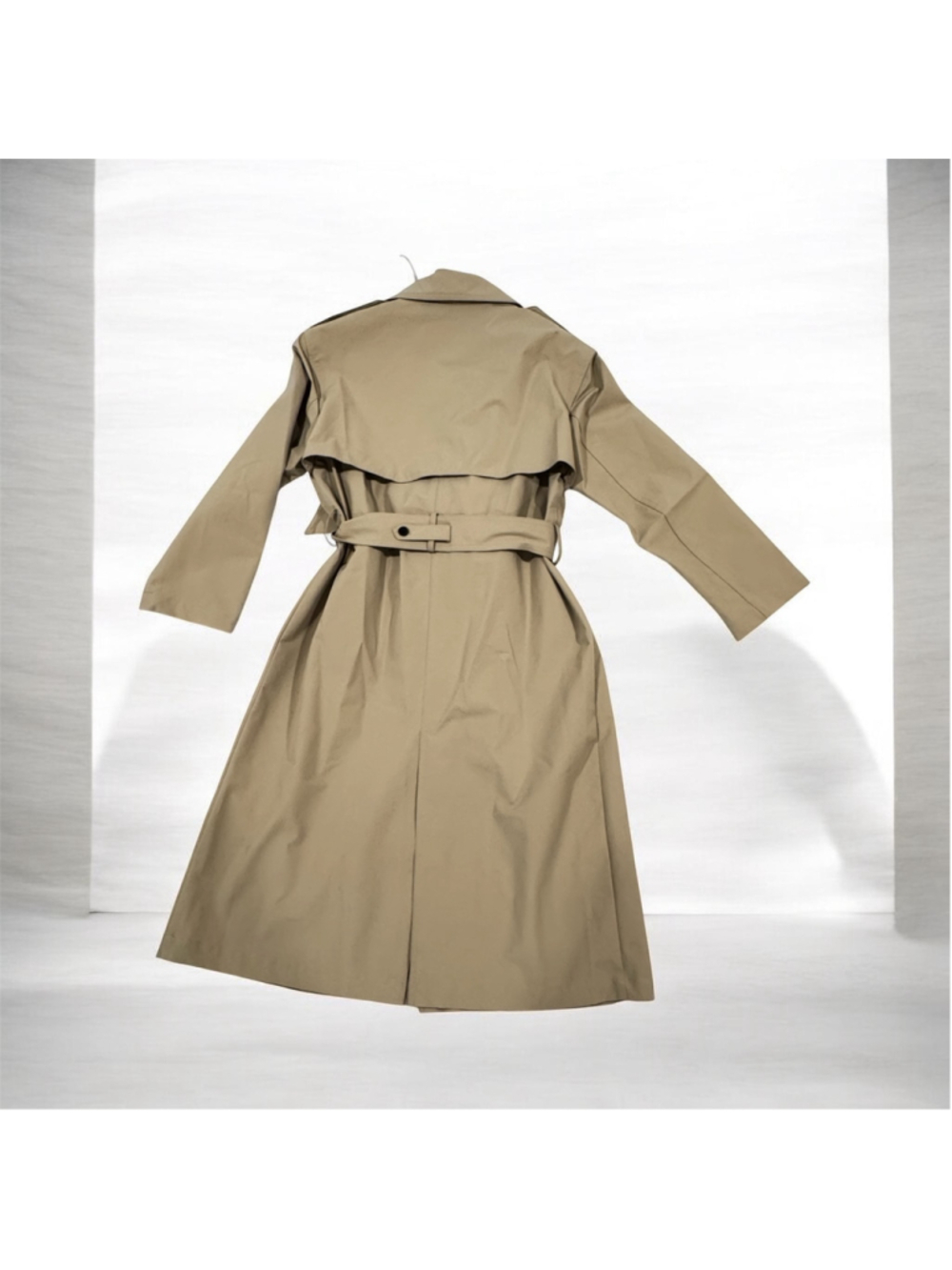Zara Windproof Water Repellent Long Belted Trench Coat Size XS - Picture 8 of 10